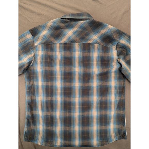 Columbia Shirt Men's XXL Button Down Plaid Blue  Long Sleeve Performance Outdoor - Picture 10 of 10